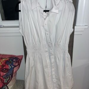 Zara White Button-Down Mini Dress